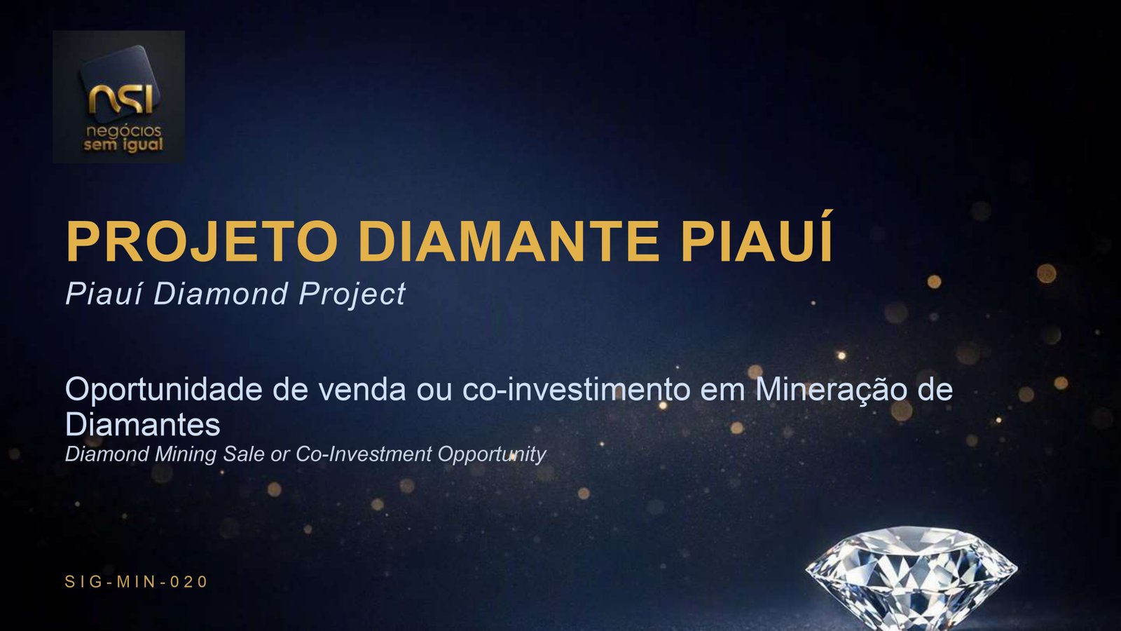 Projeto Diamante Piauí - Mineração de Diamantes